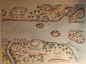 Basra in a drawing by the Portuguese late 16th century 