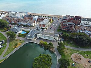 Bexhill Museum in Egerton Park, Bexhill (aerial)