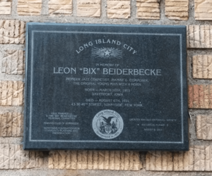 Bix Beiderbecke Plaque, Sunnyside, NY
