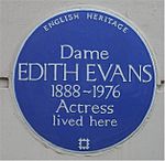 Blue plaque Edith Evans