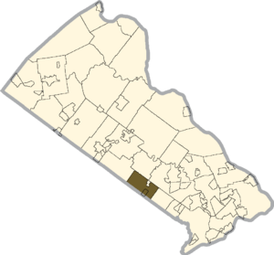 Location of Warminster Township in Bucks County