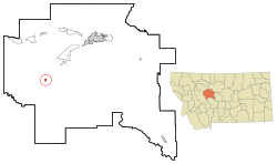 Location of Cascade, Montana