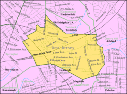 Census Bureau map of Lawnside, New Jersey