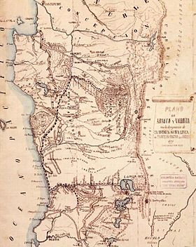 Change of Chile frontier border in the Occupation of the Araucanía - 1870