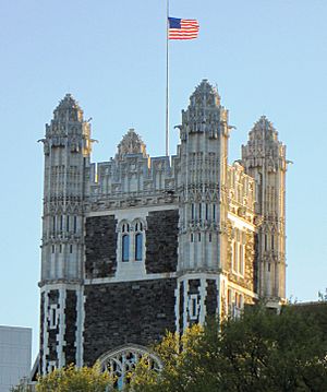 City College of New York tower top from St. Nicholas Avenue
