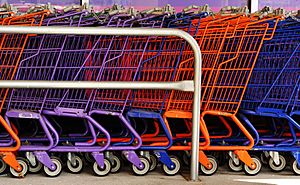 Colourful shopping carts