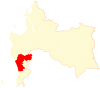 Location of the Cañete commune in Biobío Region