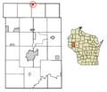 Dunn County Wisconsin Incorporated and Unincorporated areas Ridgeland Highlighted