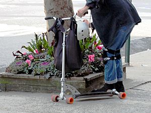 Four-wheeled scooter on the street