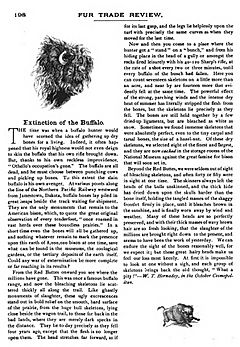 Fur Trade Review, Vol. 15 (1887). Extinction of the Buffalo