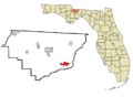 Gadsden County Florida Incorporated and Unincorporated areas Midway Highlighted