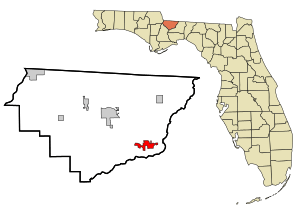 Location in Gadsden County and the state of Florida