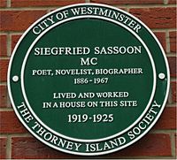 Green plaque Siegfried Sassoon