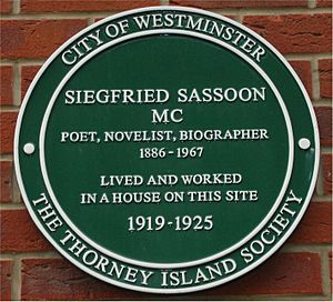 Green plaque Siegfried Sassoon