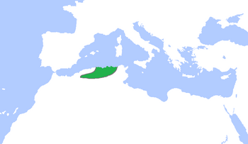 The Hammadid dynasty (green), c. 1100.