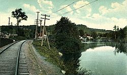 Railroad tracks along the Housatonic River at Housatonic