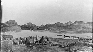 Ihumatao Mission Station opposite Manukau Heads (1855)