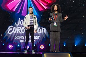 JESC 2017. Lizi Japaridze and Helen Kalandadze during dress rehearsal