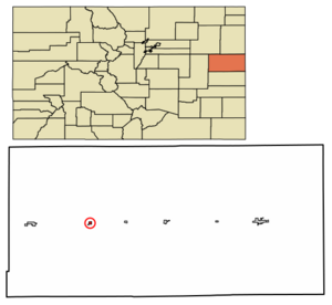 Location within Kit Carson County and Colorado