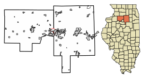 Location of Dalzell in Bureau County, Illinois.