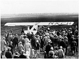 Lindbergh takes off from Roosevelt Field