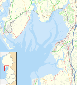Chapel Island is located in Morecambe Bay