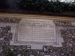 Lord's Cricket Ground Lord Harris Memorial