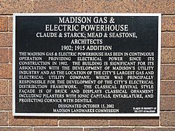 Madison Gas & Electric Powerhouse plaque