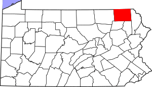 Map of Pennsylvania highlighting Susquehanna County