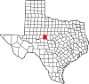 State map highlighting Runnels County