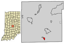 Location of Southport in Marion County, Indiana.