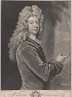 Mezzotint portrait of William Congreve Esq by John Faber the Younger after Sir Godfrey Kneller