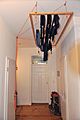 Modern hanging clothes horse with pulley system