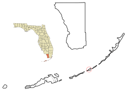 Location in Monroe County and the state of Florida