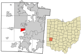 Location in Montgomery County and the state of Ohio.