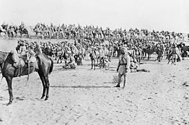 Mysore and Bengal Lancers with Bikanir Camel Corps in the Sinai Desert 1915 IWM Q15568