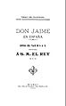 Portada libro «Don Jaime en España»