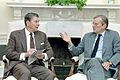 President Ronald Reagan Meeting with Nicholas Brady in The Oval Office