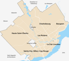 Nelson River (Saint-Charles River tributary) is located in Quebec City