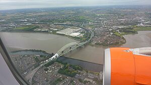 Runcorn-Widnes Bridges from the Air - geograph.org.uk - 3153513