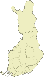 Location of Sauvo in Finland