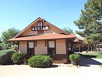 The Aguila Depot, built in 1907 by the Santa Fe, Prescott and Phoenix Railway.