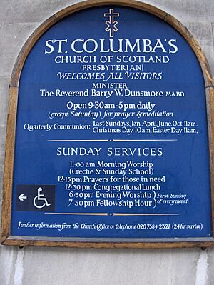 StColumbasChLondonSign