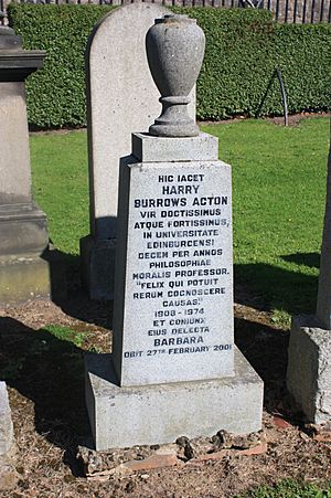 The grave of H B Acton, Grange Cemetery, Edinburgh