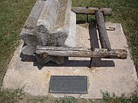 Threshing stone near Goessel, Kansas