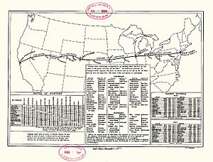Transcontinental Air Mail Map 1924