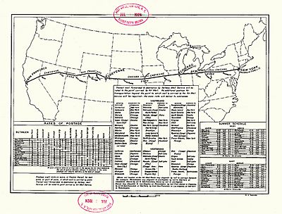 Transcontinental Air Mail Map 1924