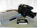 VHS recorder, camera and cassette