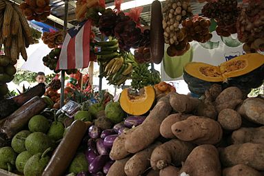 Vegetable stand at Fiesta Acabe del Café in Maricao, Puerto Rico