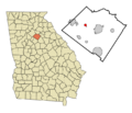 Walton County Georgia Incorporated and Unincorporated areas Between Highlighted